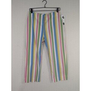Ralph Lauren LRL NWT Striped Ankle Pants With LYCRA Side Zip Size 8 Vacation